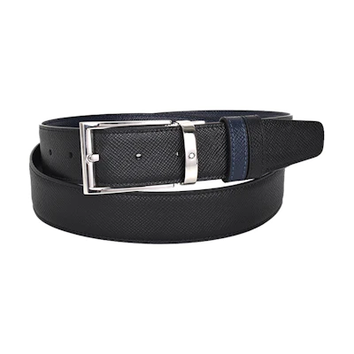 Montblanc Meisterstück Reversible Leather Belt Black/Blue 3.5cm 118438