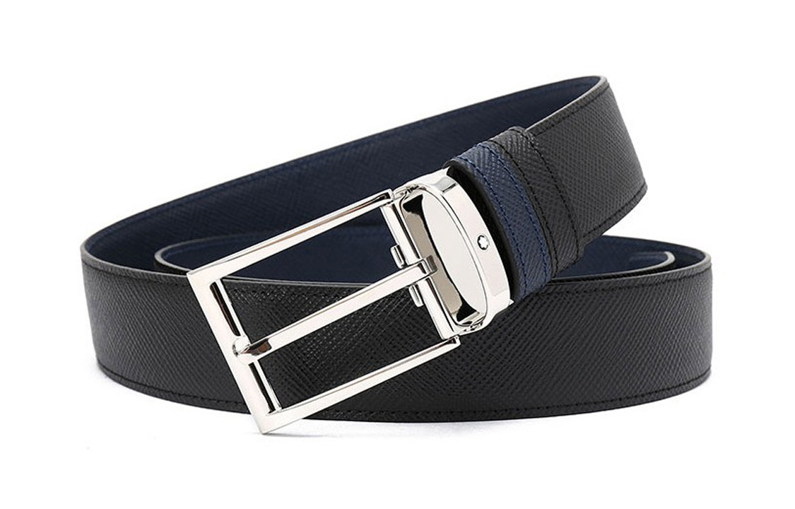 Montblanc Meisterstück  Reversible Leather Belt Black/Blue 3.5cm 118438 圖 4