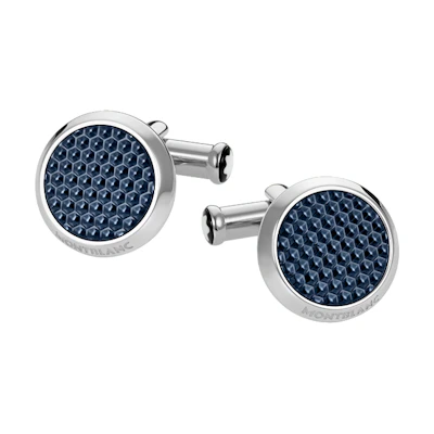 Montblanc Meisterstück Blue Lacquer Stainless Steel Cufflinks MB112904