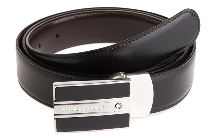 Montblanc Meisterstück Matte Palladium Pin Buckle Leather Belt Black 3cm . 128136 圖 2