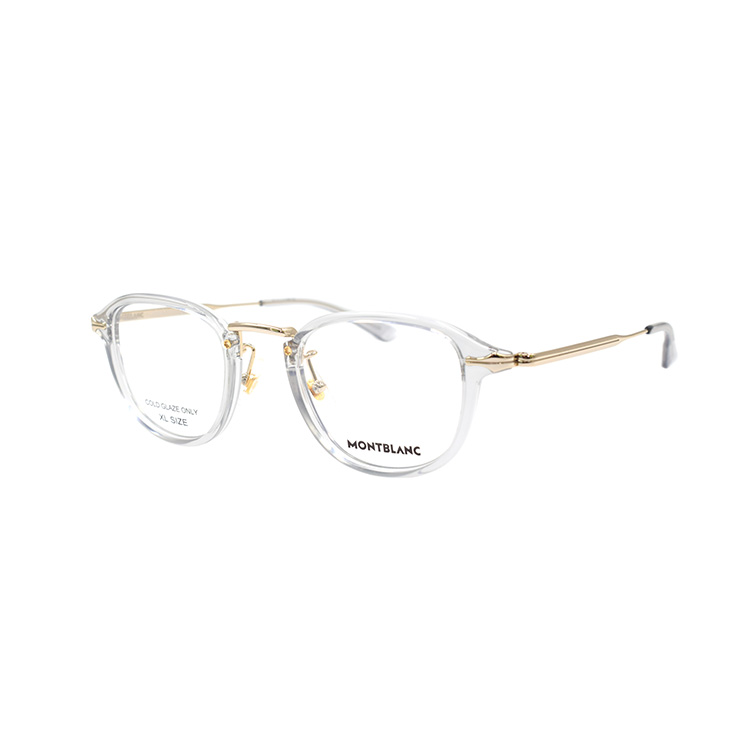 Montblanc Meisterstück MB0336O Transparent Gray Round Optical Glasses for Men MB0336O-003