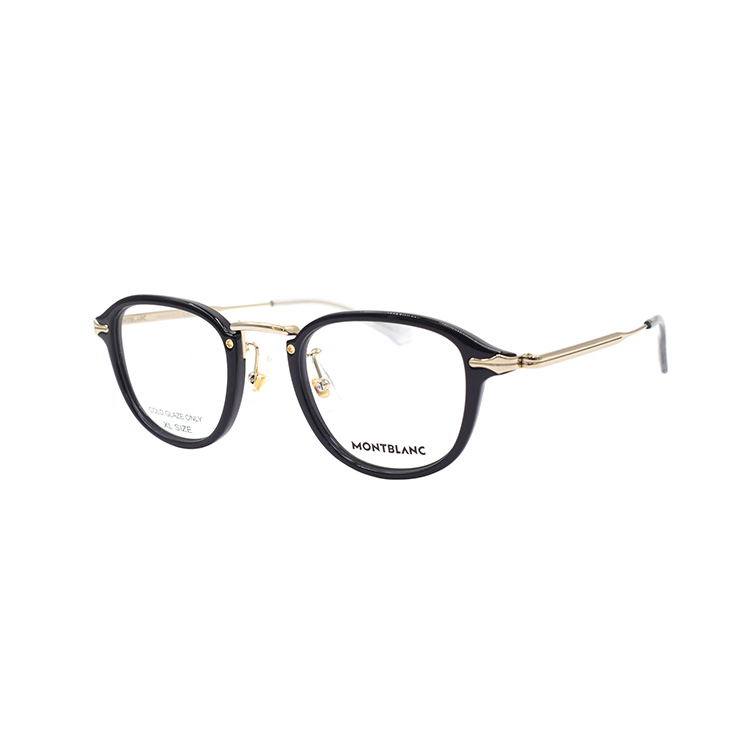 Montblanc Meisterstück Round Optical Frame Black Gold for Men. MB0336O-001