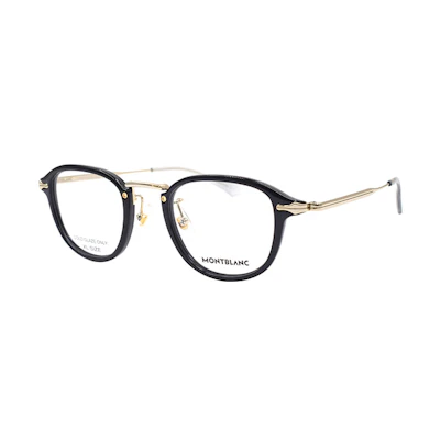 Montblanc Meisterstück Round Optical Frame Black Gold for Men. MB0336O-001