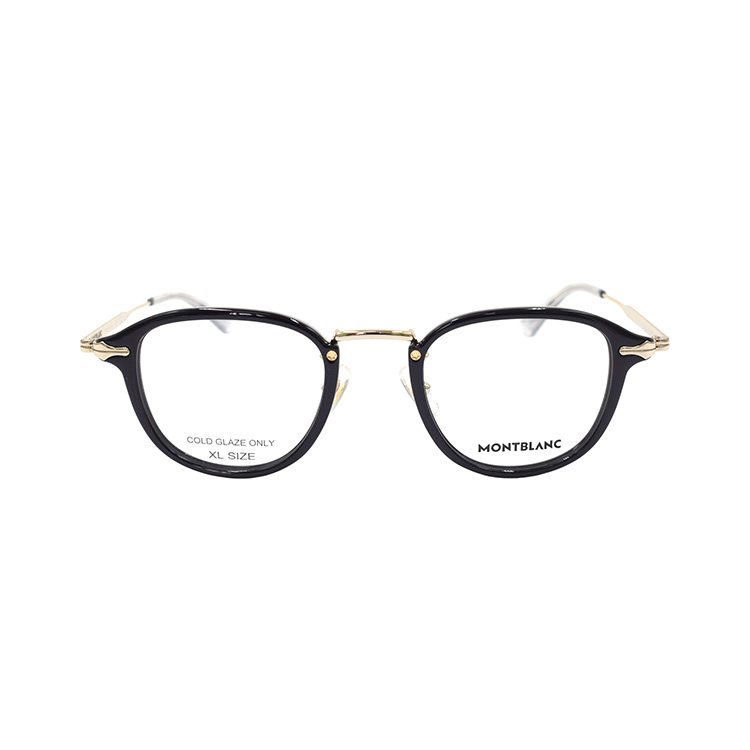 Lookbook モンブラン マイスターシュテュック ラウンド メガネフレーム ブラック ゴールド メンズ MB0336O-001