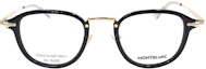 Lookbook モンブラン マイスターシュテュック ラウンド メガネフレーム ブラック ゴールド メンズ MB0336O-001