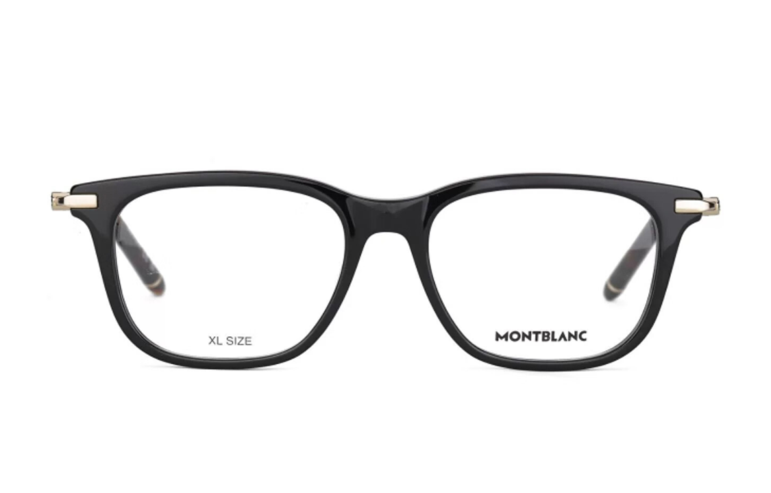 Lookbook モンブラン モダンアロイ イレギュラー光学メガネ ユニセックス ブラックフレーム MB0275OA-004