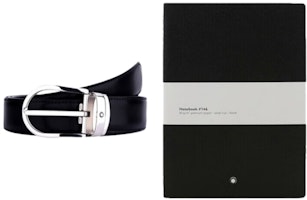 Montblanc Notebook Gift Set with Leather Belt for Men - 3cm Wide. MB129307 Montblanc Notebook Gift Set with Leather Belt for Men - 3cm Wide. MB129307