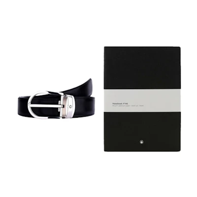 Montblanc Notebook Gift Set with Leather Belt for Men - 3cm Wide. MB129307