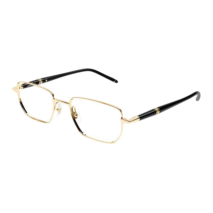 MONTBLANC Optical Glasses Gold Square Frame Unisex Eyewear Adjustable Prescription MB0347O004