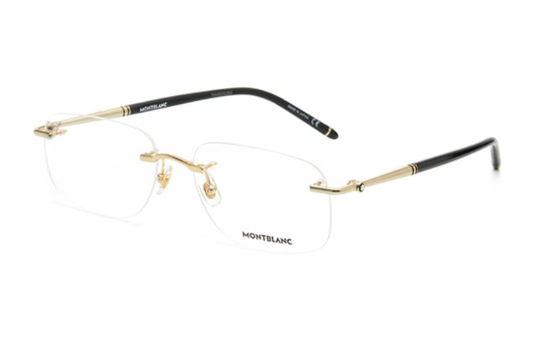 Montblanc Oval Alloy Optical Frame Glasses for Men (Transparent Lens). MB0071O-003