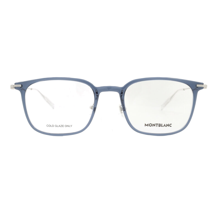 Shop Kacamata Optik Pria Montblanc Rectangle Biru dengan Logo Cermin. MB0100O00452