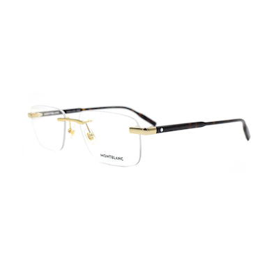 Montblanc Rectangular Alloy Optical Eyeglass Frame Gold for Men. MB0088O-003