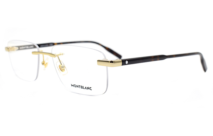 Montblanc Rectangular Alloy Optical Eyeglass Frame Gold for Men. MB0088O-003 圖 2
