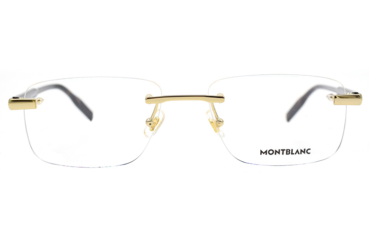 Montblanc Rectangular Alloy Optical Eyeglass Frame Gold for Men. MB0088O-003 圖 3
