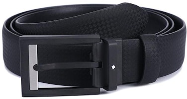Montblanc Rectangular Buckle Black Leather Belt for Men - 3cm Width. 125398 Montblanc Rectangular Buckle Black Leather Belt for Men - 3cm Width. 125398