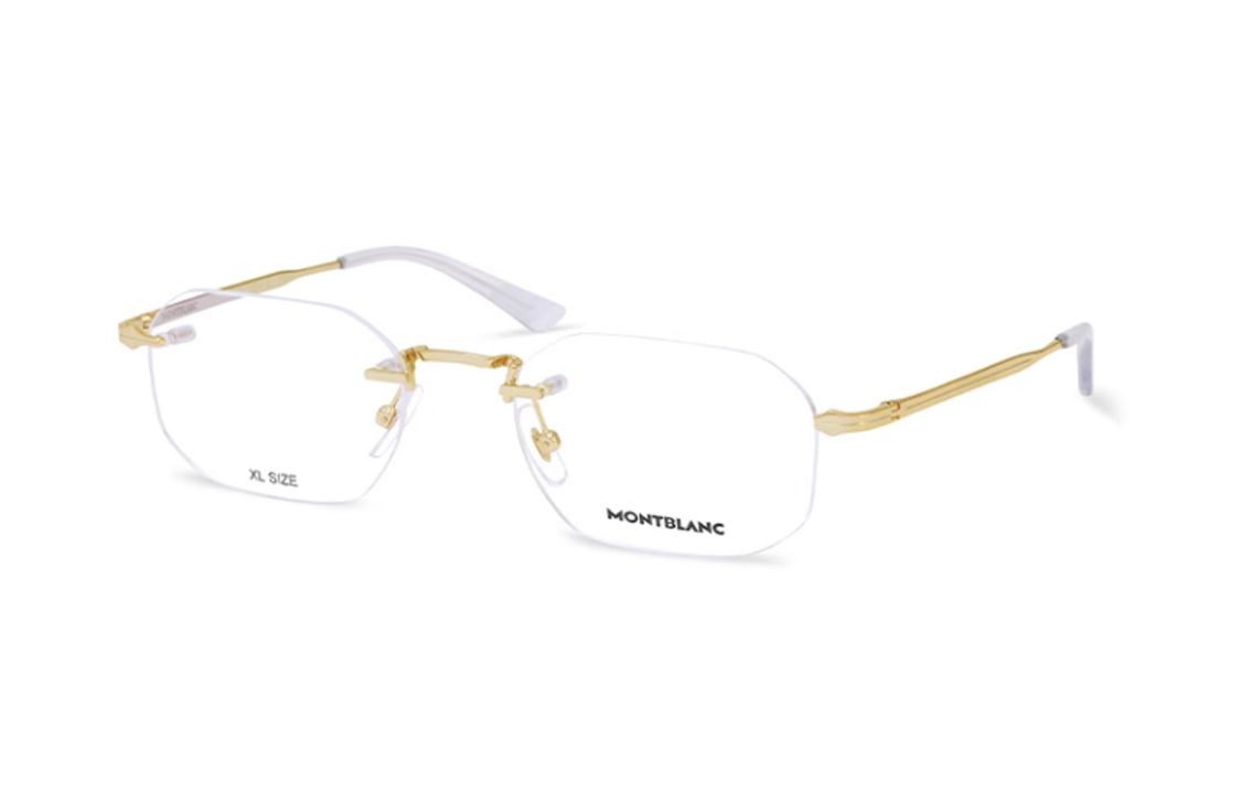 Montblanc Rectangular Gold Metal Optical Eyeglasses for Men. MB0307O-001 圖 2