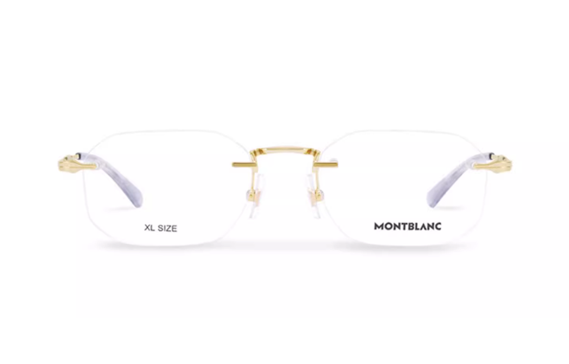 Montblanc Rectangular Gold Metal Optical Eyeglasses for Men. MB0307O-001 圖 3