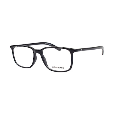 Montblanc Rectangular Optical Glasses Black - Entry Hexagonal White Star Series. MB0328O-001