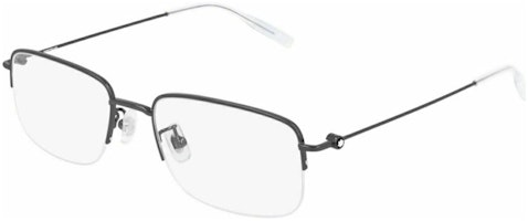 Montblanc Rectangular Optical Glasses Black with Metal Hex Star Logo for Men MB0084OK004 Montblanc Rectangular Optical Glasses Black with Metal Hex Star Logo for Men MB0084OK004