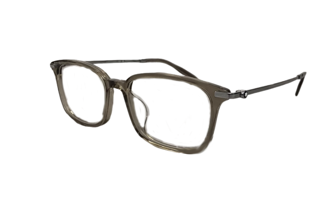 Montblanc Rectangular Titanium Optical Glasses Unisex Transparent Brown Frames. MB0315OA-004