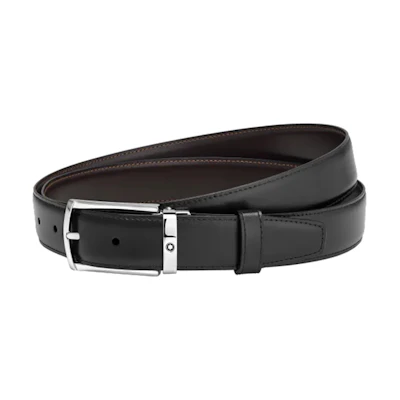 Montblanc Reversible Business Leather Belt for Men Black/Brown 3cm Wide. 123889