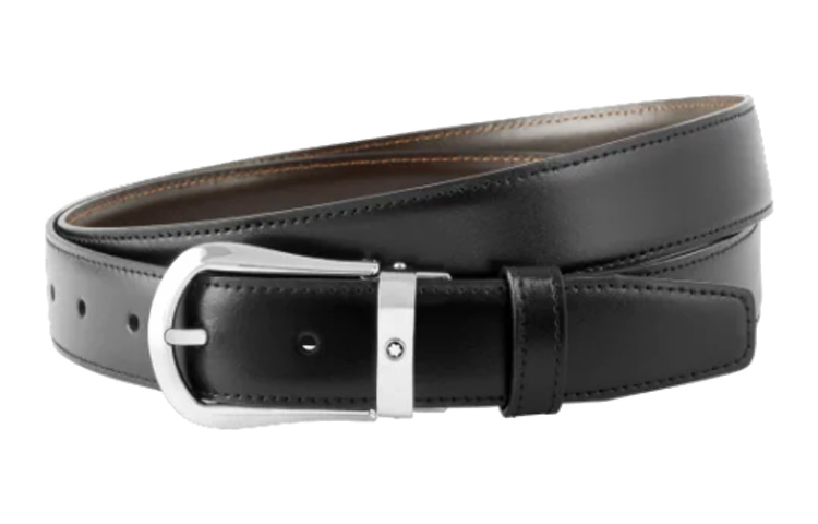 MONTBLANC Reversible Business Leather Belt Unisex 3cm Width MB118425