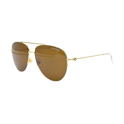 Montblanc Semi-Rimless Rectangular Alloy Sunglasses for Men - Business Elegance MB0074S-003