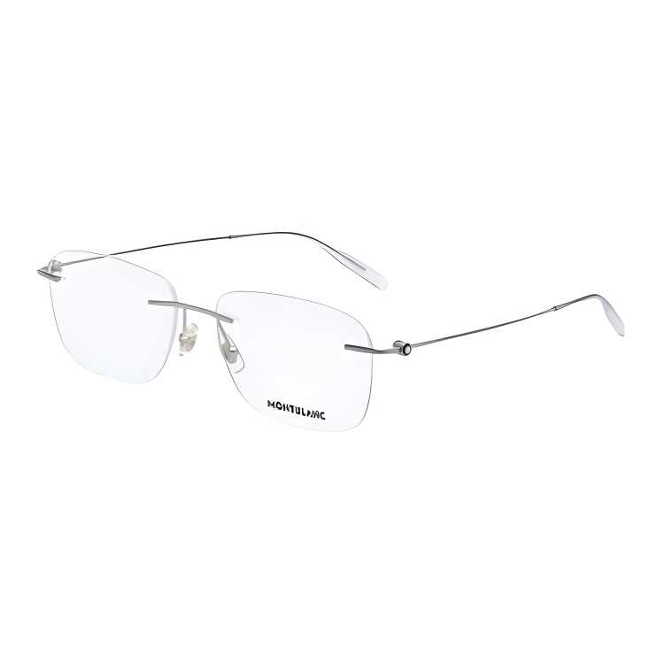 Montblanc Silver Alloy Oval Functional Glasses for Men MB0075O-003