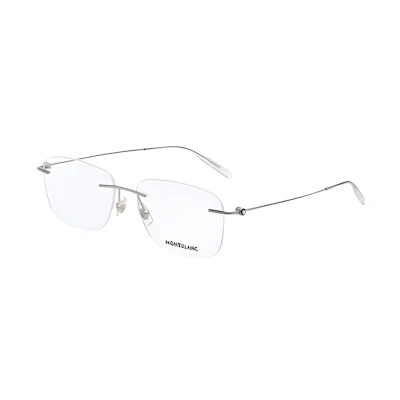 Montblanc Silver Alloy Oval Functional Glasses for Men MB0075O-003