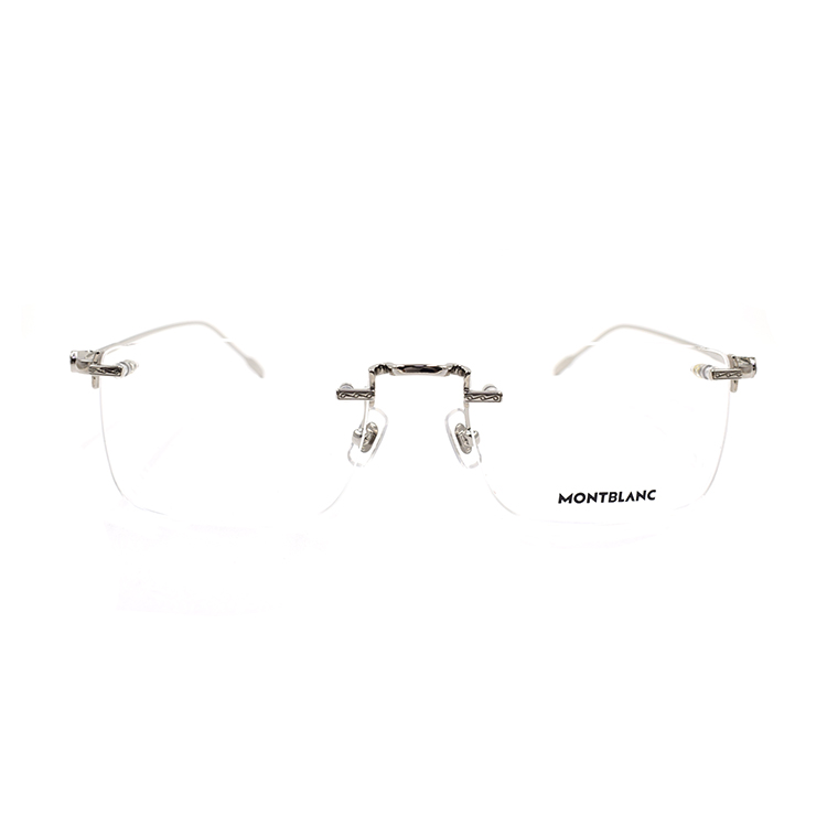 Lookbook MONTBLANC Bingkai Cermin Mata Lelaki Perak Segi Empat (Sedia Preskripsi). MB0241O-001