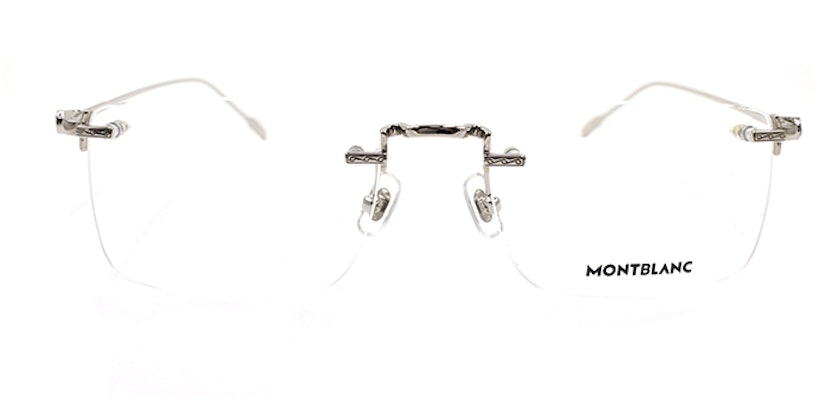 MONTBLANC Bingkai Cermin Mata Lelaki Perak Segi Empat (Sedia Preskripsi). MB0241O-001 Lookbook MONTBLANC Bingkai Cermin Mata Lelaki Perak Segi Empat (Sedia Preskripsi). MB0241O-001