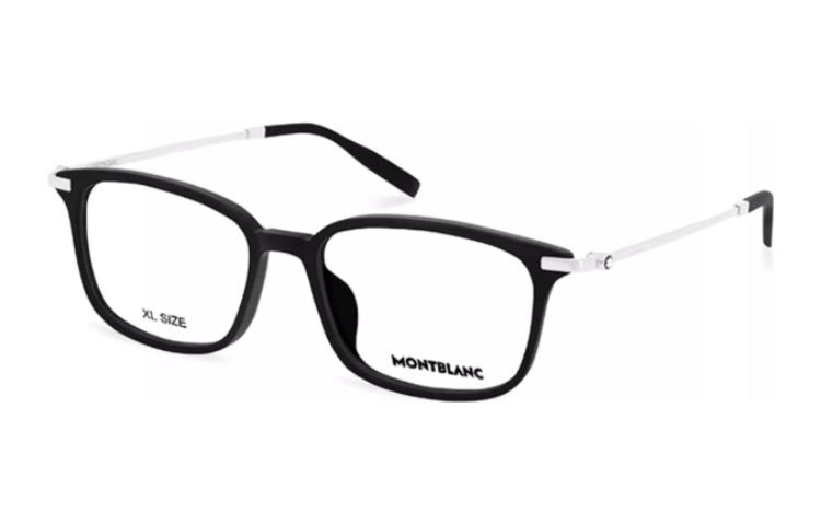 Order Montblanc Kacamata Optik Unisex Titanium Silver Logo Bintang Putih Hexagonal. MB0315OA-005