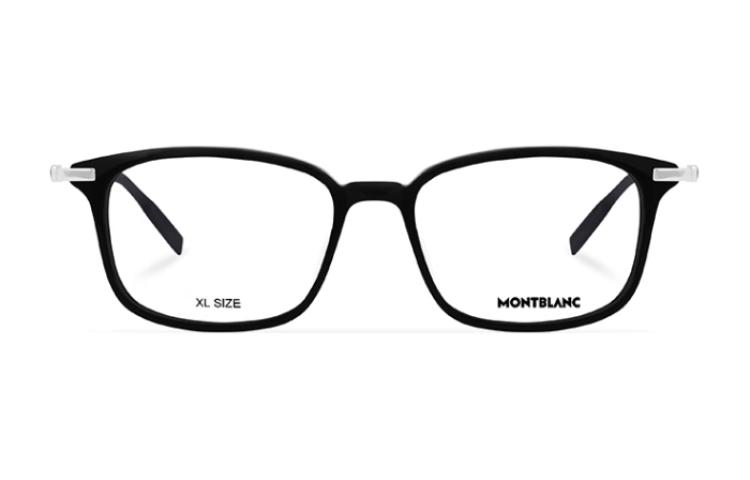 Lookbook Montblanc Kacamata Optik Unisex Titanium Silver Logo Bintang Putih Hexagonal. MB0315OA-005