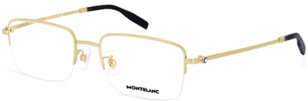 MONTBLANC Titanium Rectangle Half-Frame Optical Glasses Men - Gold MB0313OA-002 MONTBLANC Titanium Rectangle Half-Frame Optical Glasses Men - Gold MB0313OA-002