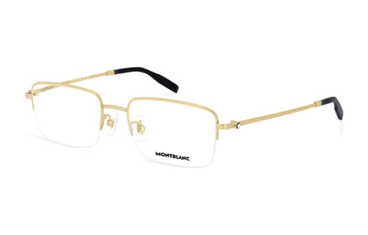 Order Kacamata Optik Setengah Bingkai Titanium MONTBLANC Pria - Emas MB0313OA-002