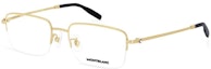 Order Kacamata Optik Setengah Bingkai Titanium MONTBLANC Pria - Emas MB0313OA-002