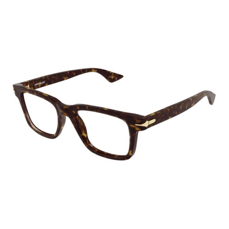 Montblanc Tortoiseshell Irregular Acetate Optical Frame Glasses for Men. MB0266O00654