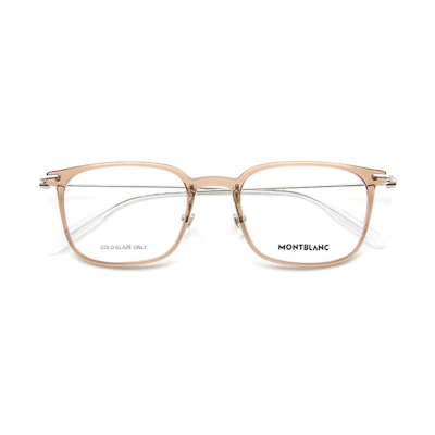 MONTBLANC Unisex Brown Square Full-Rim Optical Glasses Frame - Metal & Plastic. MB0100O-003