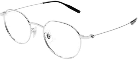 Montblanc Unisex Silver Hexagonal Optical Glasses Frame with Metal Detailing. MB0317OA-001 Montblanc Unisex Silver Hexagonal Optical Glasses Frame with Metal Detailing. MB0317OA-001