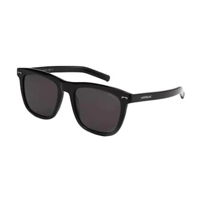 Montblanc Unisex Square Acetate Sunglasses Black/Green for Couples. MB0226S
