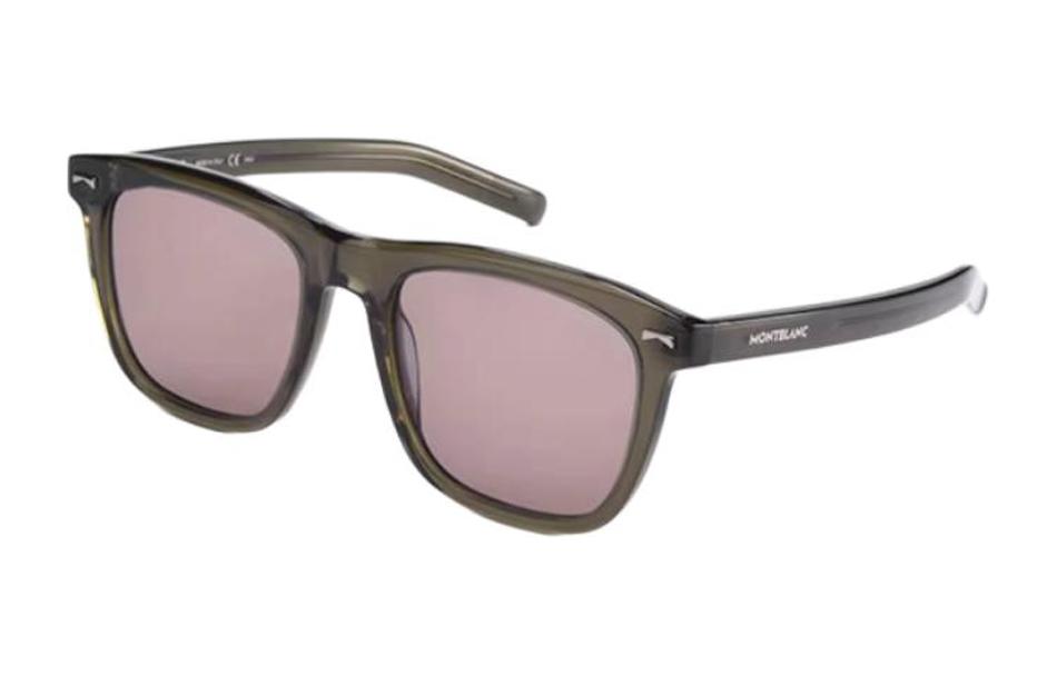 Montblanc Unisex Square Acetate Sunglasses Black/Green for Couples. MB0226S 圖 5