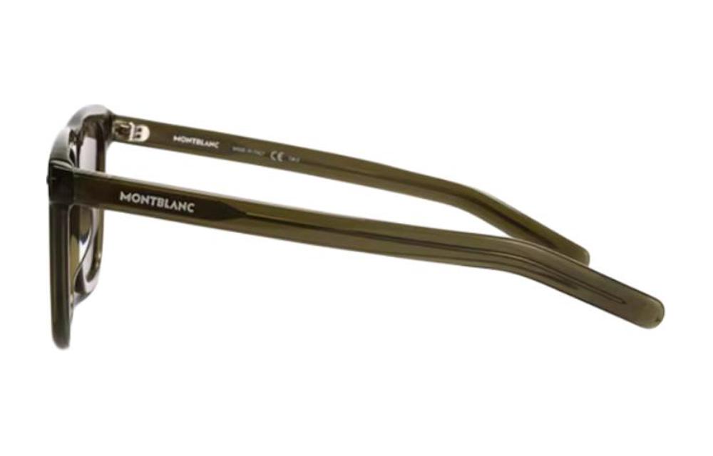 Montblanc Unisex Square Acetate Sunglasses Black/Green for Couples. MB0226S 圖 7