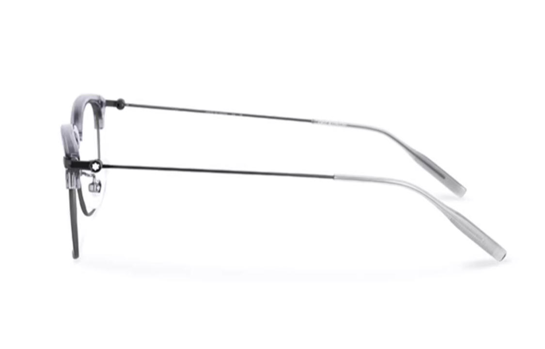 Shop 몽블랑 빈티지 안경 티타늄 프레임 비정형 그레이/블랙 안경. MB0316OA-003