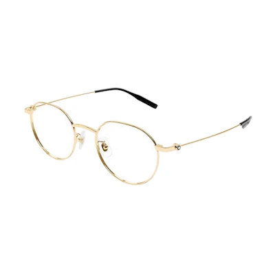 Montblanc Vintage Full-Rim Irregular Optical Glasses Gold Unisex Couples Style. MB0317OA-002