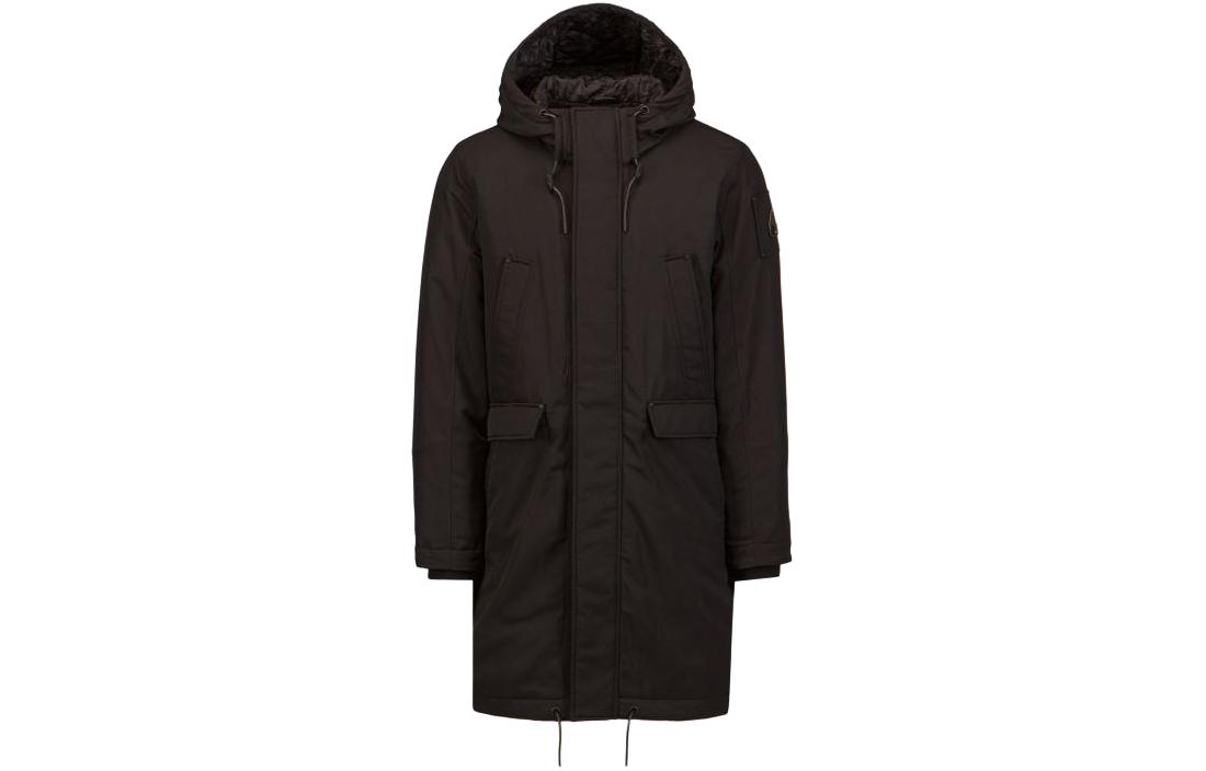 Moose Knuckles  Black Long Sleeve Hoodie Jacket Comfortable Mid-Length. M33MP244-292