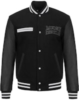 Moose Knuckles Black Loose Fit Varsity Baseball Jacket. M33MB025 Moose Knuckles Black Loose Fit Varsity Baseball Jacket. M33MB025