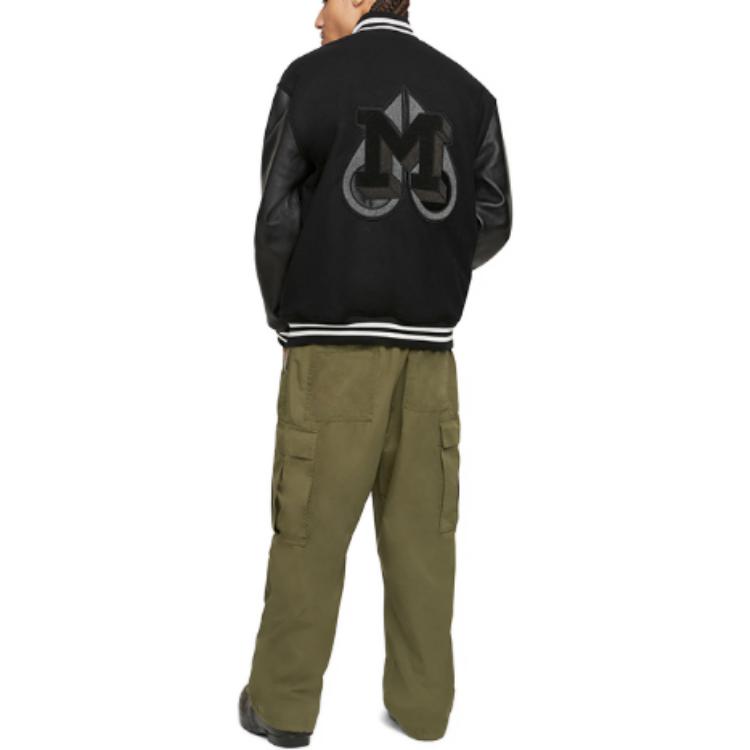 Shop Moose Knuckles Jaket Varsity Baseball Hitam Loose Fit. M33MB025