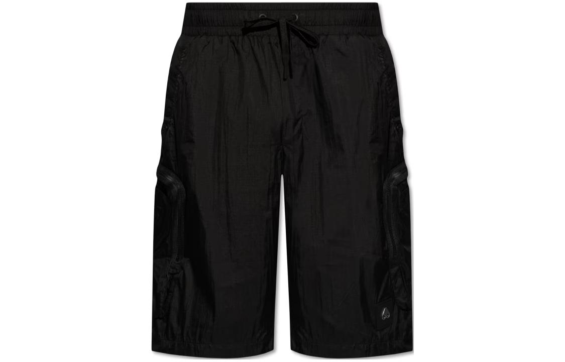 Order Moose Knuckles Celana Pendek Cargo Hitam Fit Santai Warna Polos. M14MR795-292