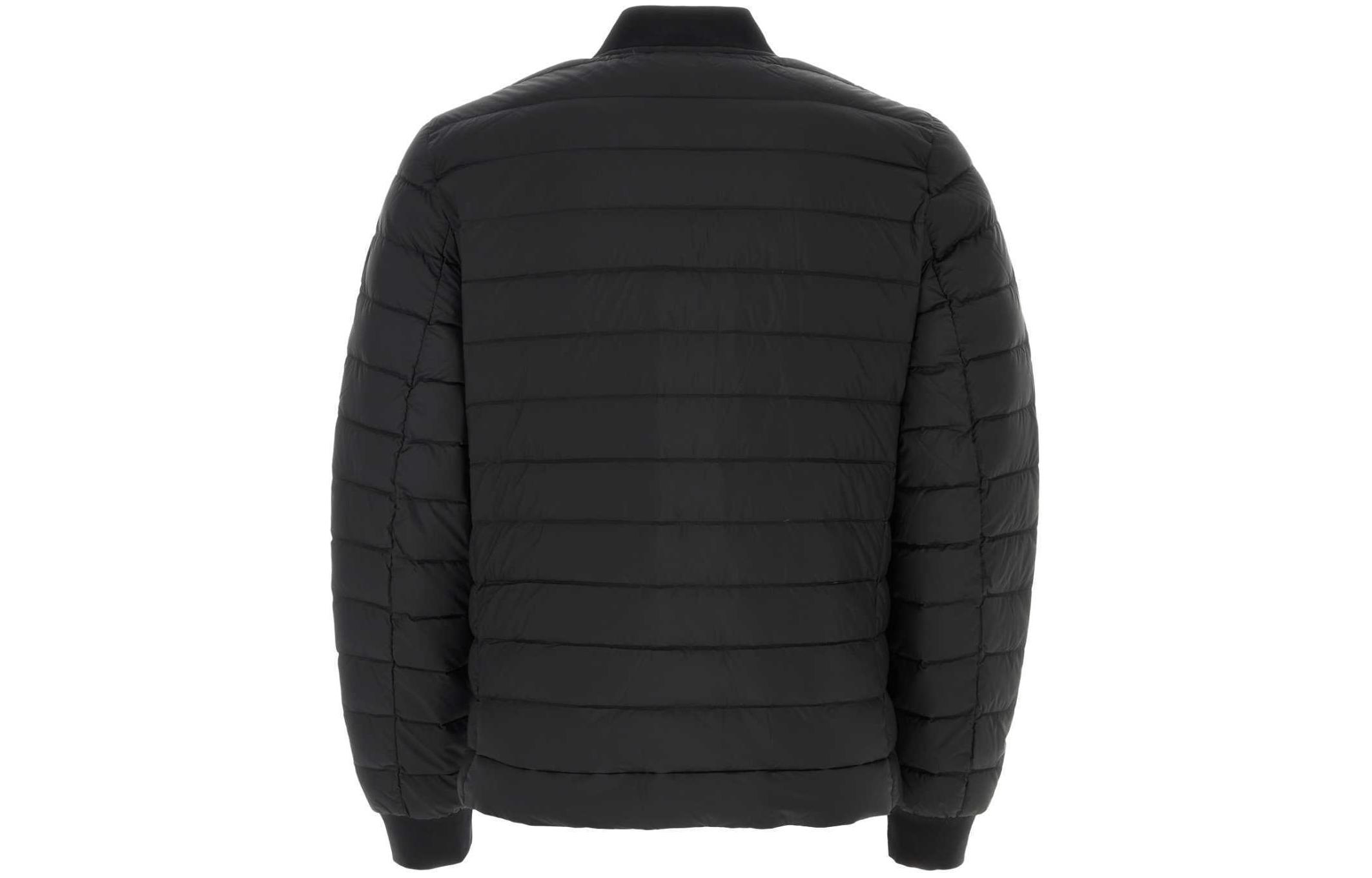 Lookbook Moose Knuckles Jaket Bomber Slim Fit Hitam dengan Resleting. M14MB001-292