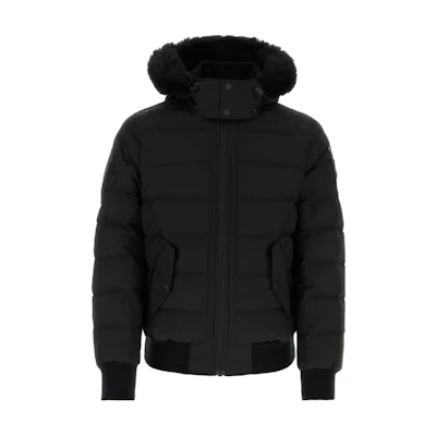 Moose Knuckles Black Solid Color Zip-Up Hoodie Jacket M33MB014S-305